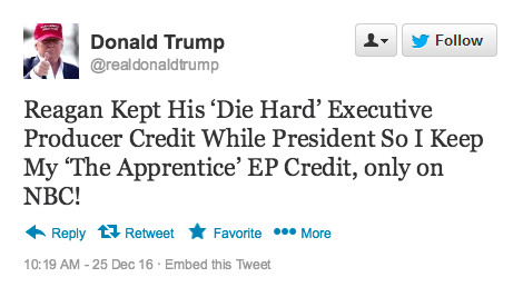 trump die hard credits and the apprentice 